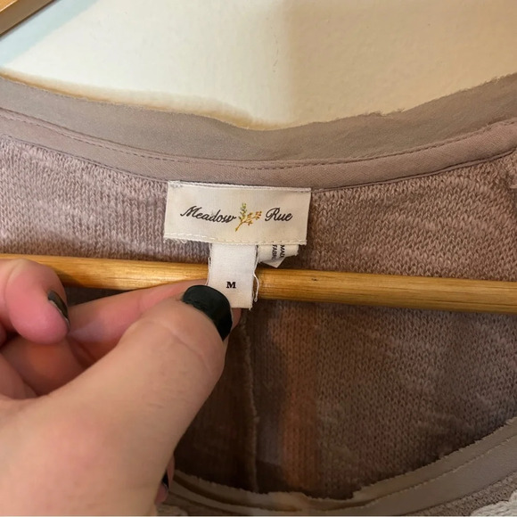 Meadow Rue Anthropologie Rococo Beaded Long Sleeve Top Blouse Size M - Picture 6 of 7